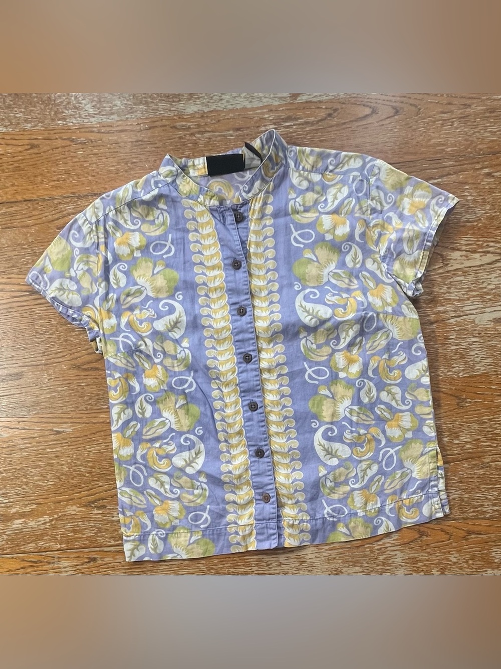Vintage Y2K Patagonia Pataloha Aloha Shirt Lavender Yellow  Floral Size M Womans